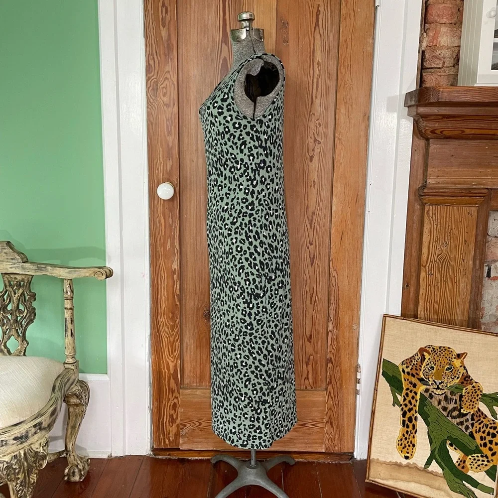 Easel Los Angeles Green Animal Print Midi Dress - Size Large - Picture 4 of 9